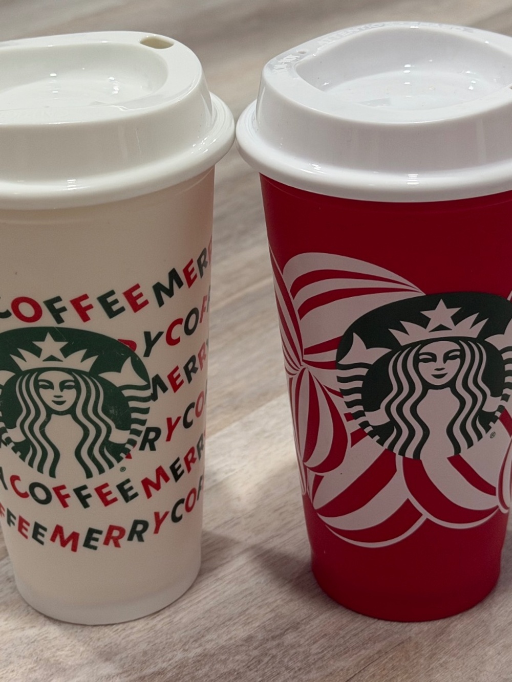 Starbucks 2019 Holiday Reusable Cups Merry Coffee Set of 2